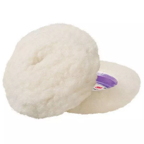 Perfect-It™ 30040 Single-Sided Low-Lint Wool Compounding Pad – 4 in Diameter, Hook-and-Loop, White