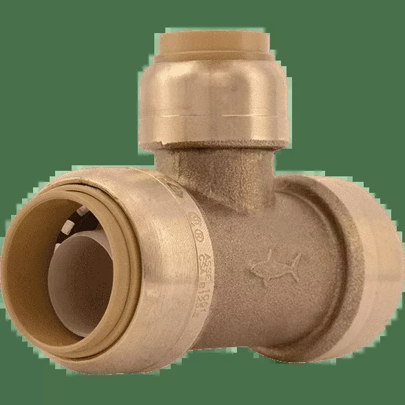 SharkBite U412LF 3/4" x 3/4" x 1/2" Brass Push Reducing Tee