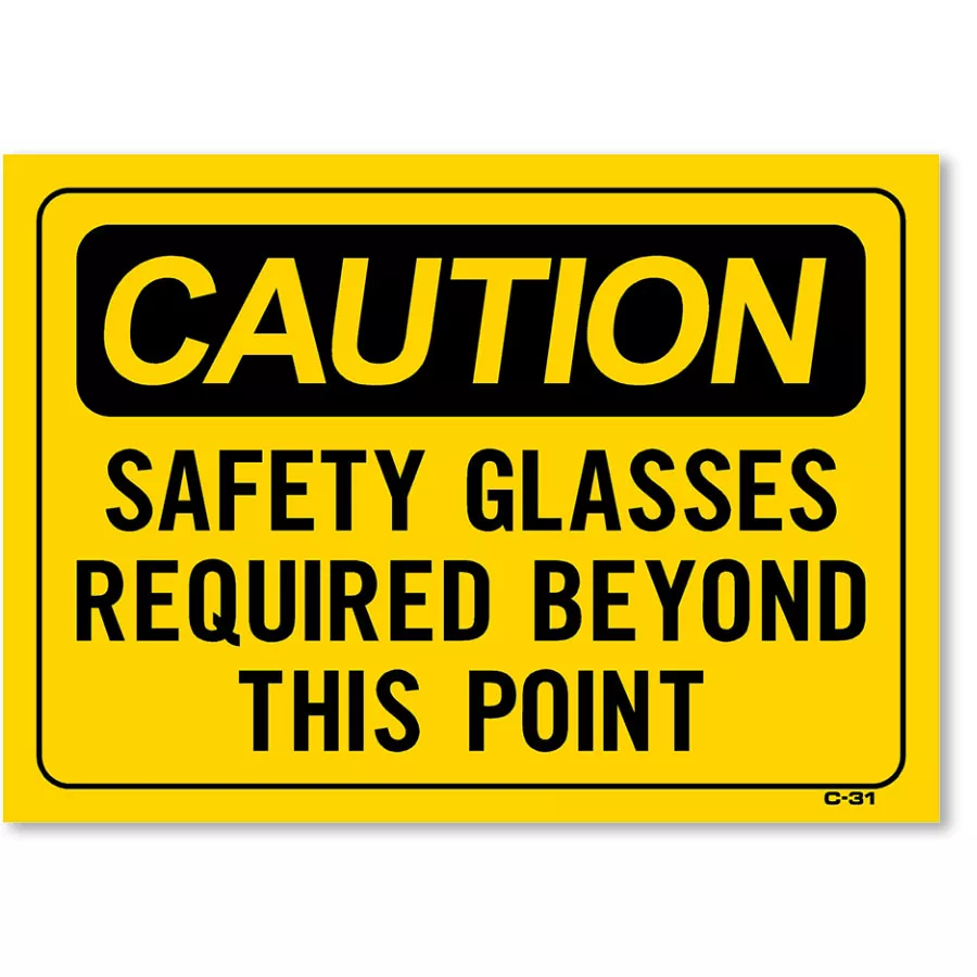 Shop Sign – 14″ x 10″ Safety Glasses Required