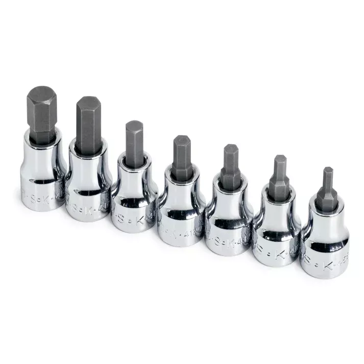 SK Tools 19723 7-Piece 3/8" Drive Hex Bit Socket Set