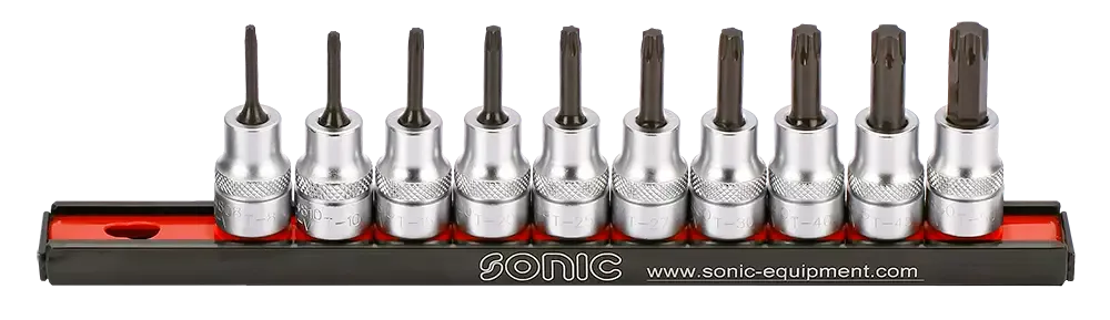 Sonic Tools 201005 TX Bit Socket Set on rail, 3/8", 10-Piece