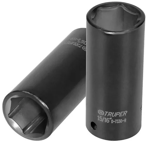 Truper 6-Point Deep Impact Sockets, SAE , 15/16" Long 6-pt Impact Socket 1/2"dri