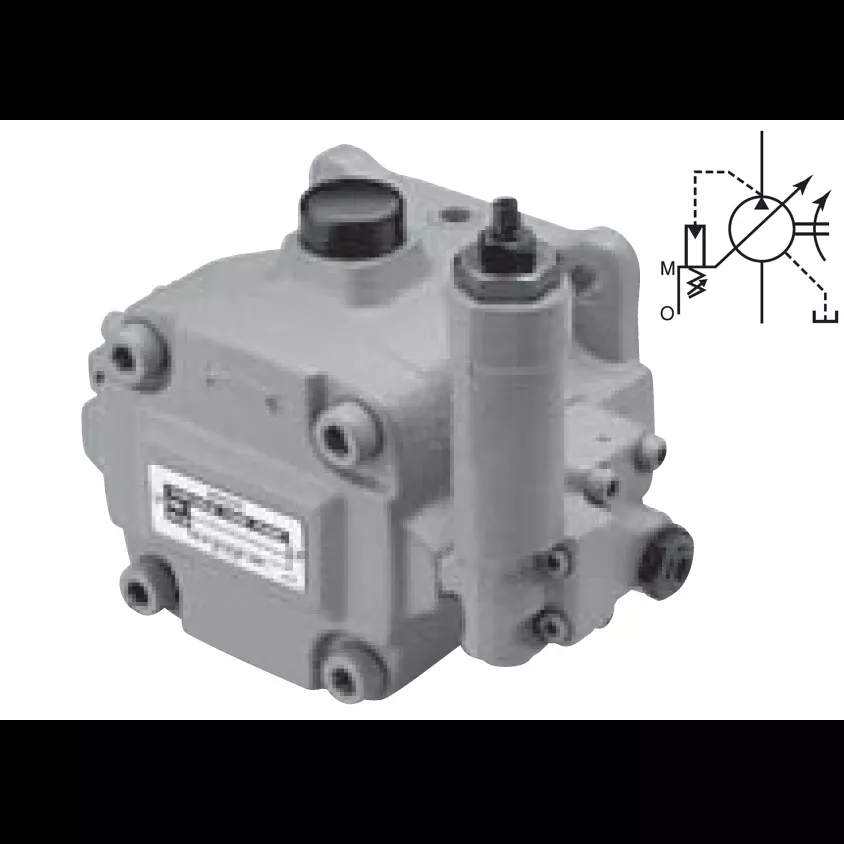 VDC-1B-1A2-E35 : Nachi Variable Vane Pump, SAE A 2-Bolt, 3/4″ Bore x 3/16″ Key, 16.39cc, 7.9GPM, 217 to 507psi Range