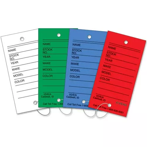 Vinyl Key Tags with Key Rings | Box of 500