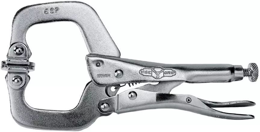 VISE GRIP #6SP Locking C-Clamps with Swivel Pads: Size 6"