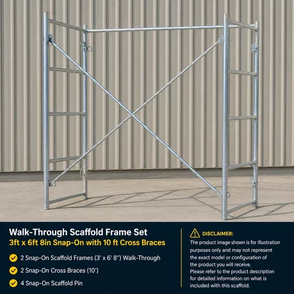 Walk-Through Scaffold Frame Set 6ft 8in by 5ft Snap-On