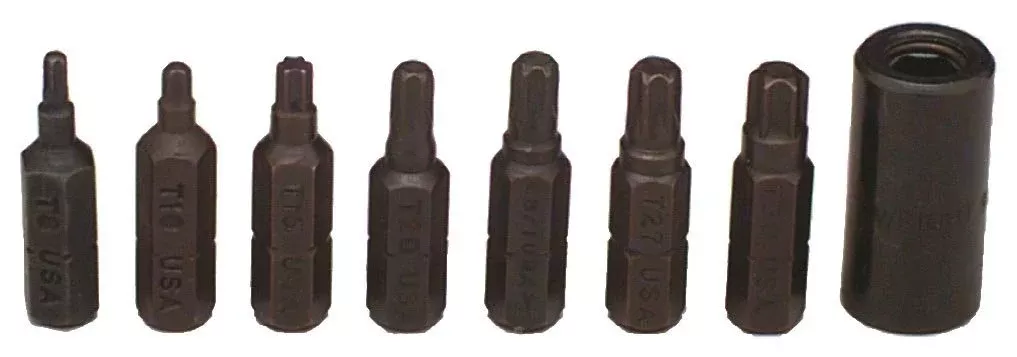 Wright Tool 8 Pc. Torx Bit Set T8 – T30 and Adaptor(9295WR)