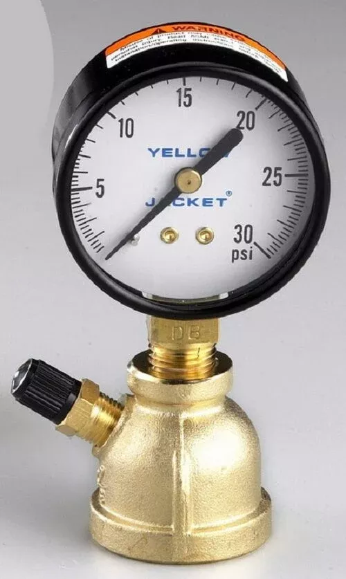 Yellow Jacket 78085 2″ Gas Test Gauge – 1″ NPT – 0-30 lb